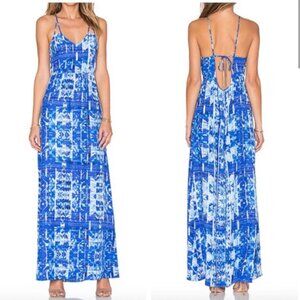 Parker Kisa Silk Maxi Geometric Print Dress - Size XS